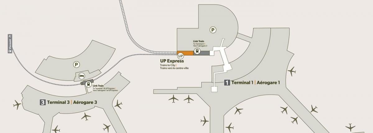 Mapa aerodrom Pearson željeznička stanica