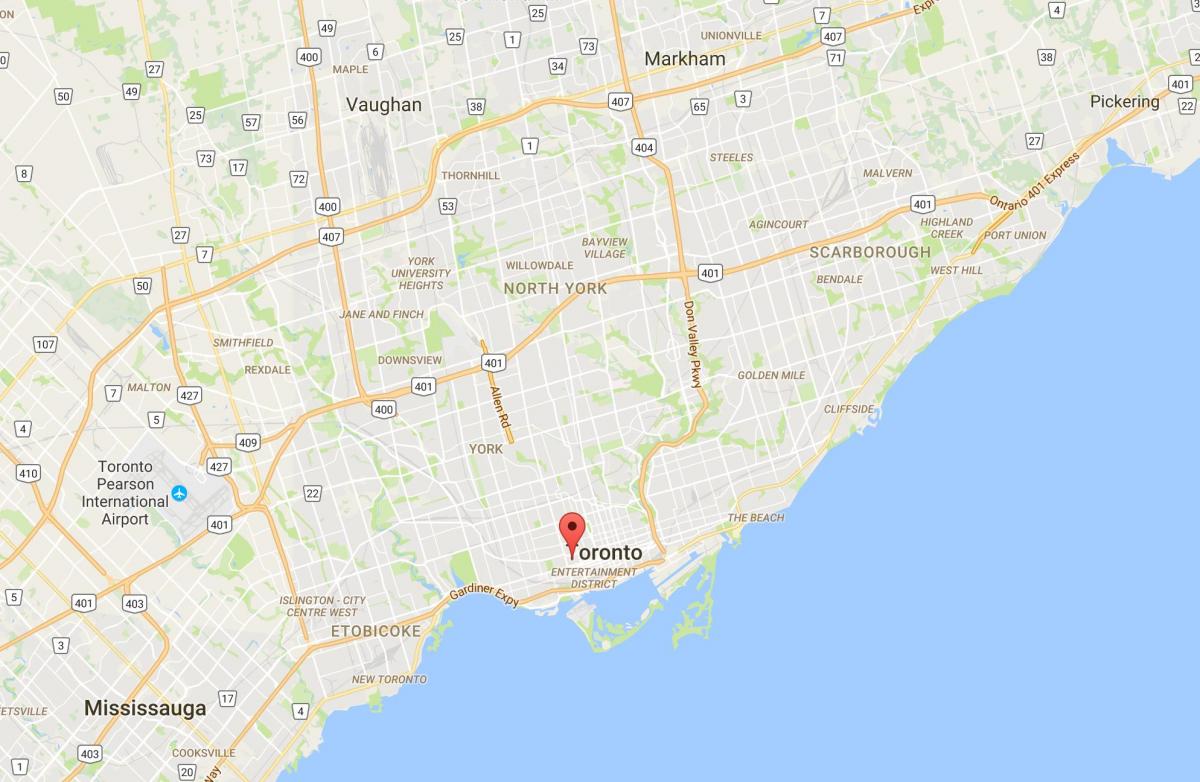 Mapa Alexandra park okrugu Torontu