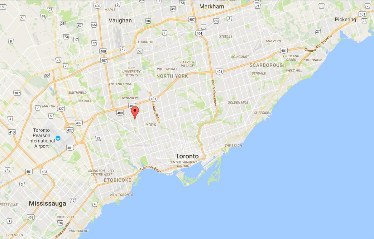 Mapa Amesbury distriktu Torontu