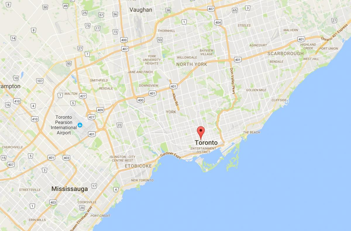 Mapa Baldwin Selo distriktu Torontu