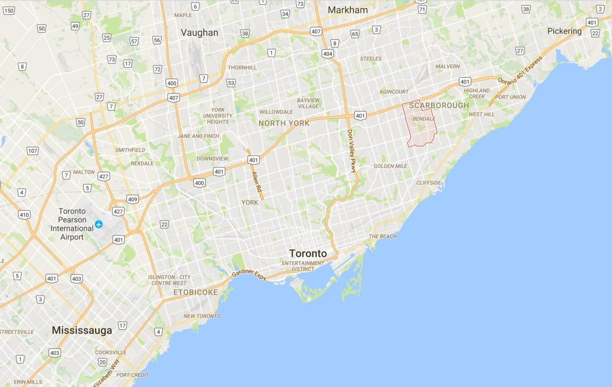 Mapa Bendale distriktu Torontu