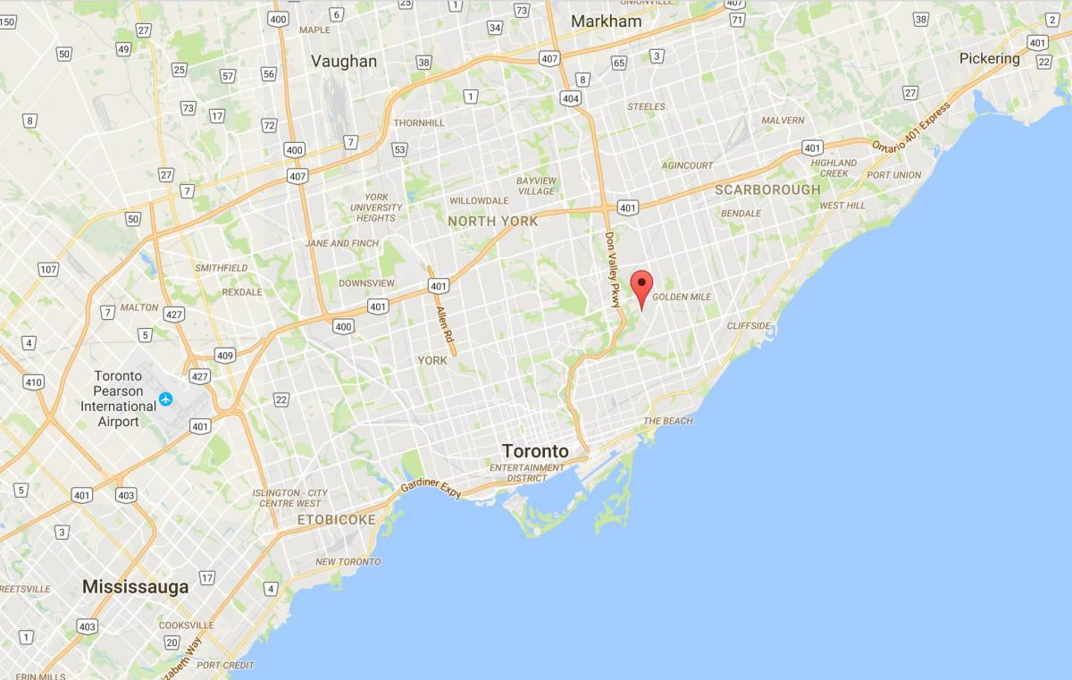 Mapa Bermondseya distriktu Torontu
