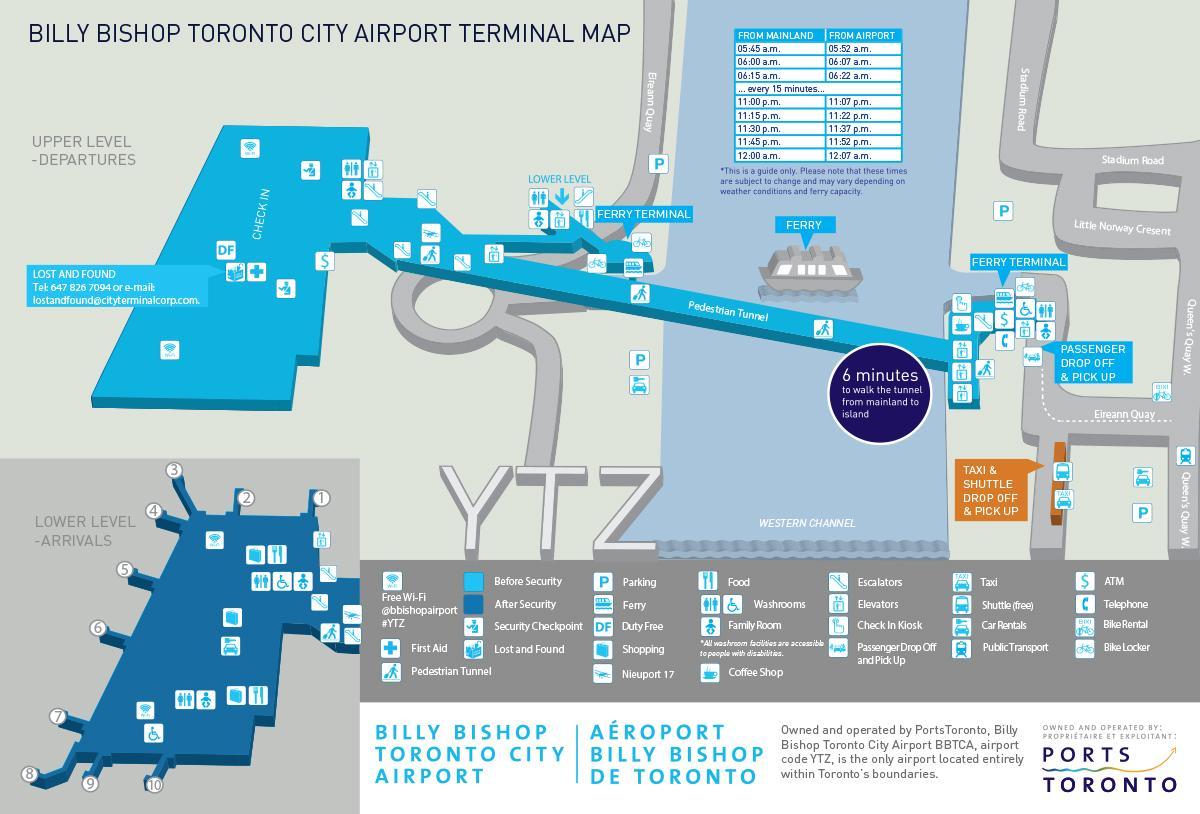 Mapa Billy Bishop Torontu grad aerodrom