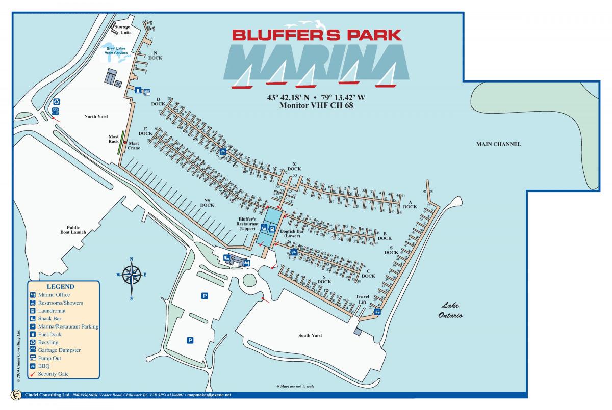 Mapa Bluffer je Marine Park