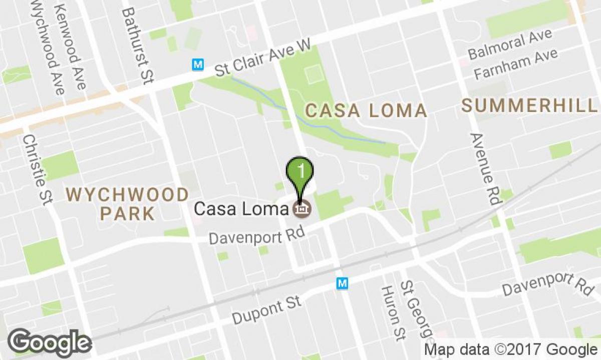 Mapa Casa Loma Torontu