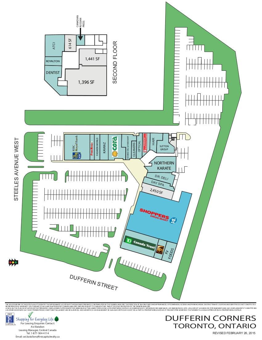Mapa Dufferin tržnom centru