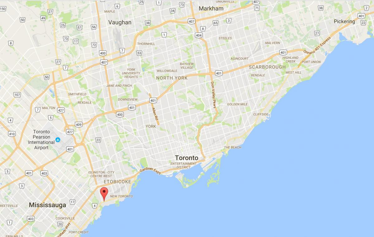 Mapa Dugo Ogranak distriktu Torontu