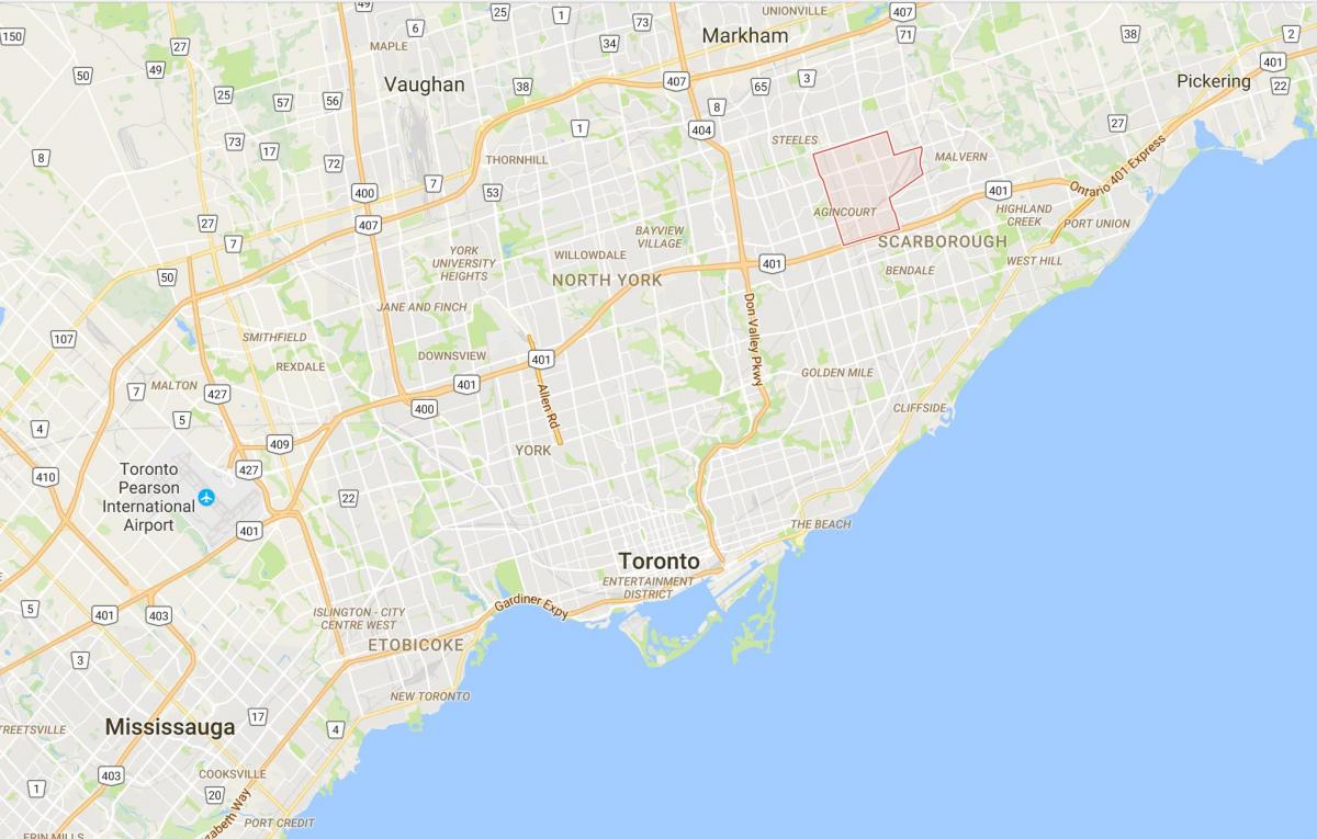 Mapa Eginkortu distriktu Torontu