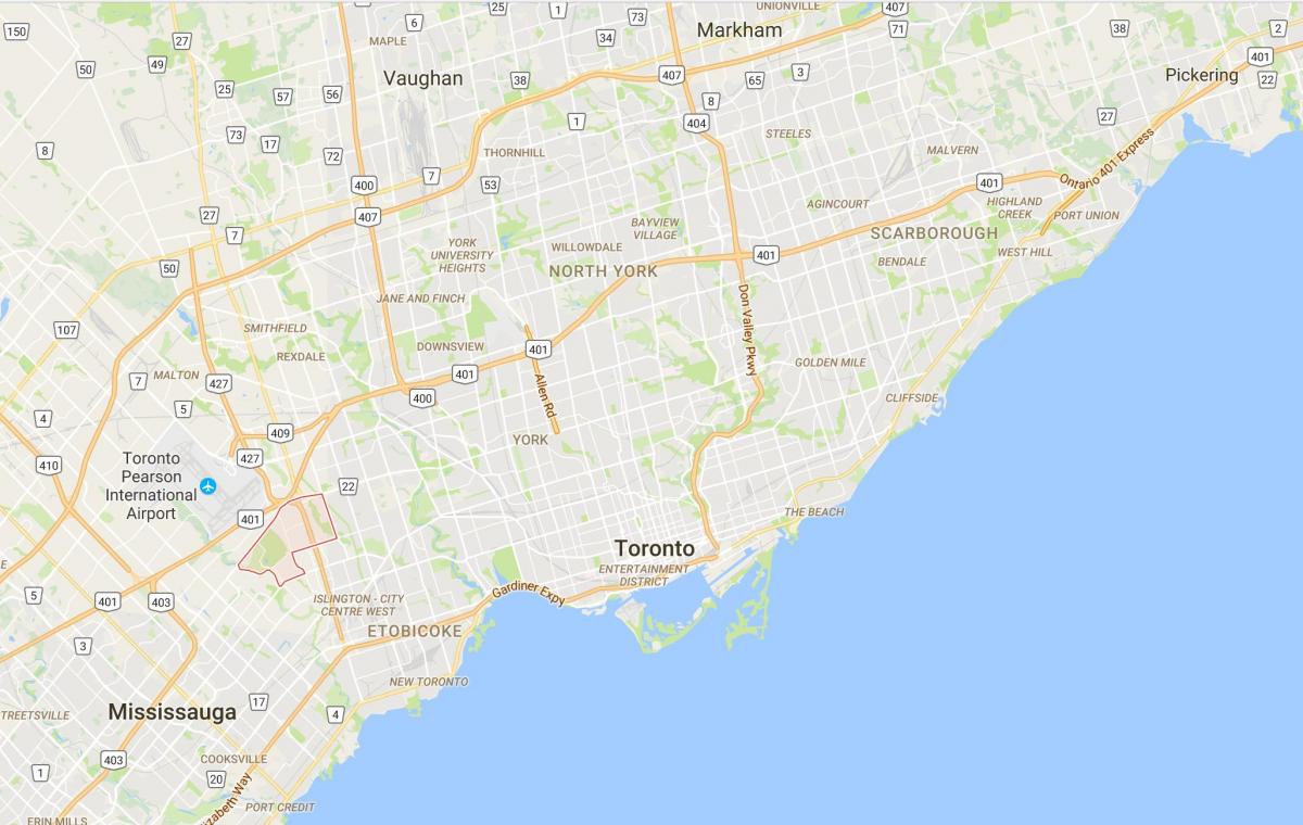 Mapa Eringate distriktu Torontu