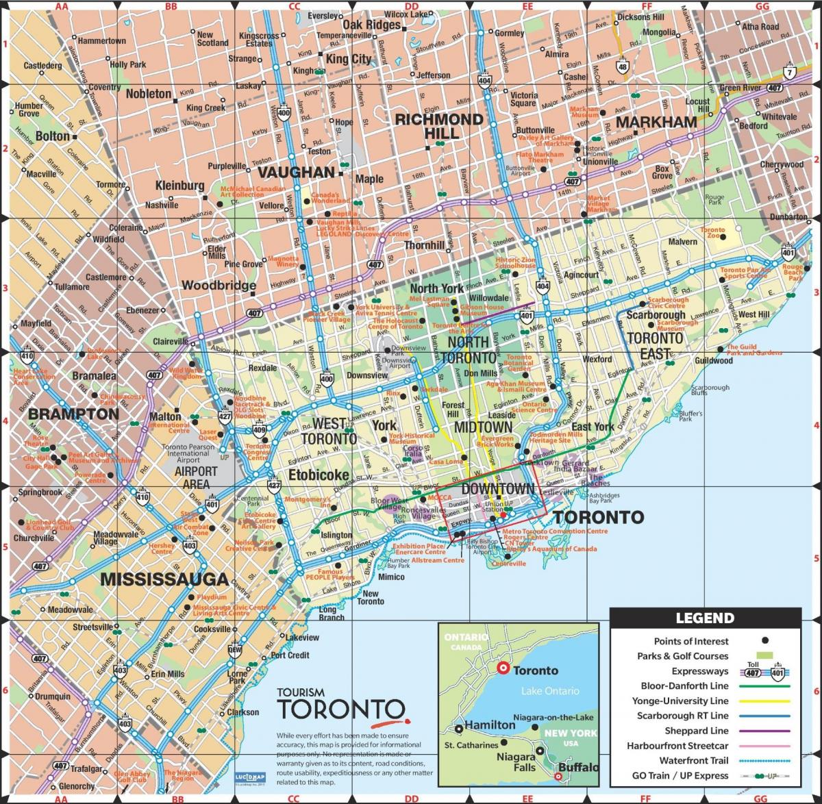 Mapa Expressways Torontu