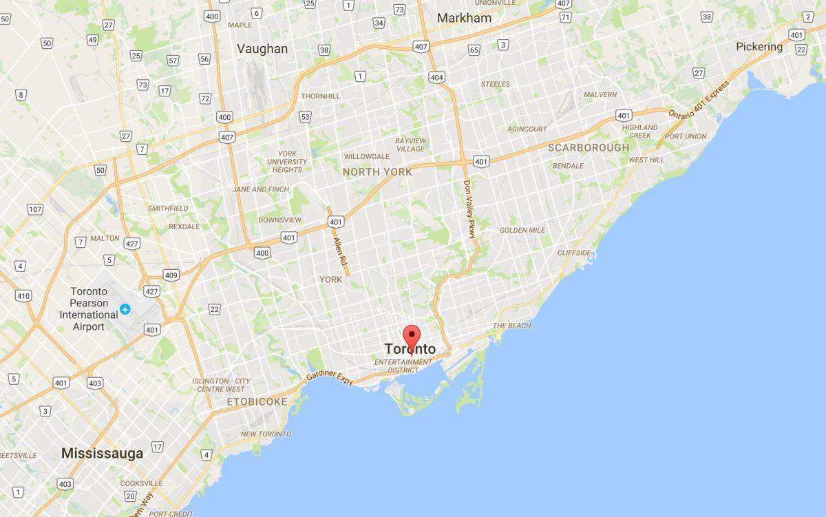 Mapa financijsko distriktu Torontu