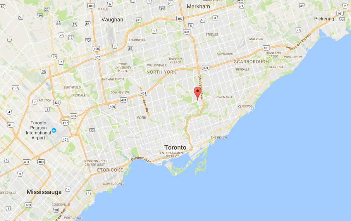 Mapa Flemingdon Park okrugu Torontu