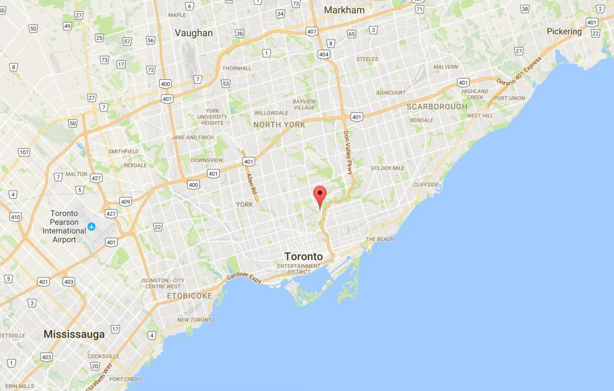 Mapa Guverner je Most distriktu Torontu