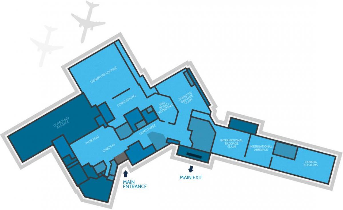 Mapa Hamilton aerodrom terminala