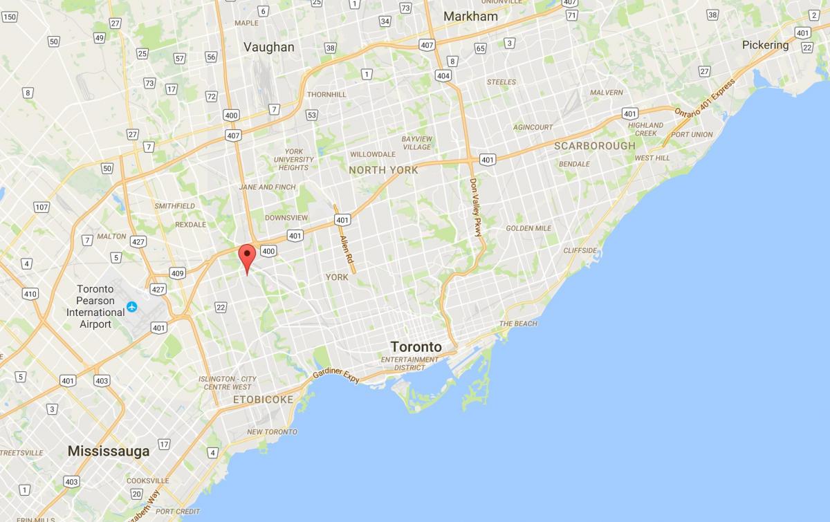 Mapa Humber Visine – Westmount distriktu Torontu