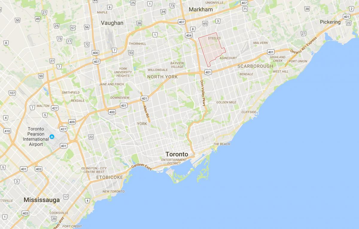 Mapa Sam'Amoreaux distriktu Torontu