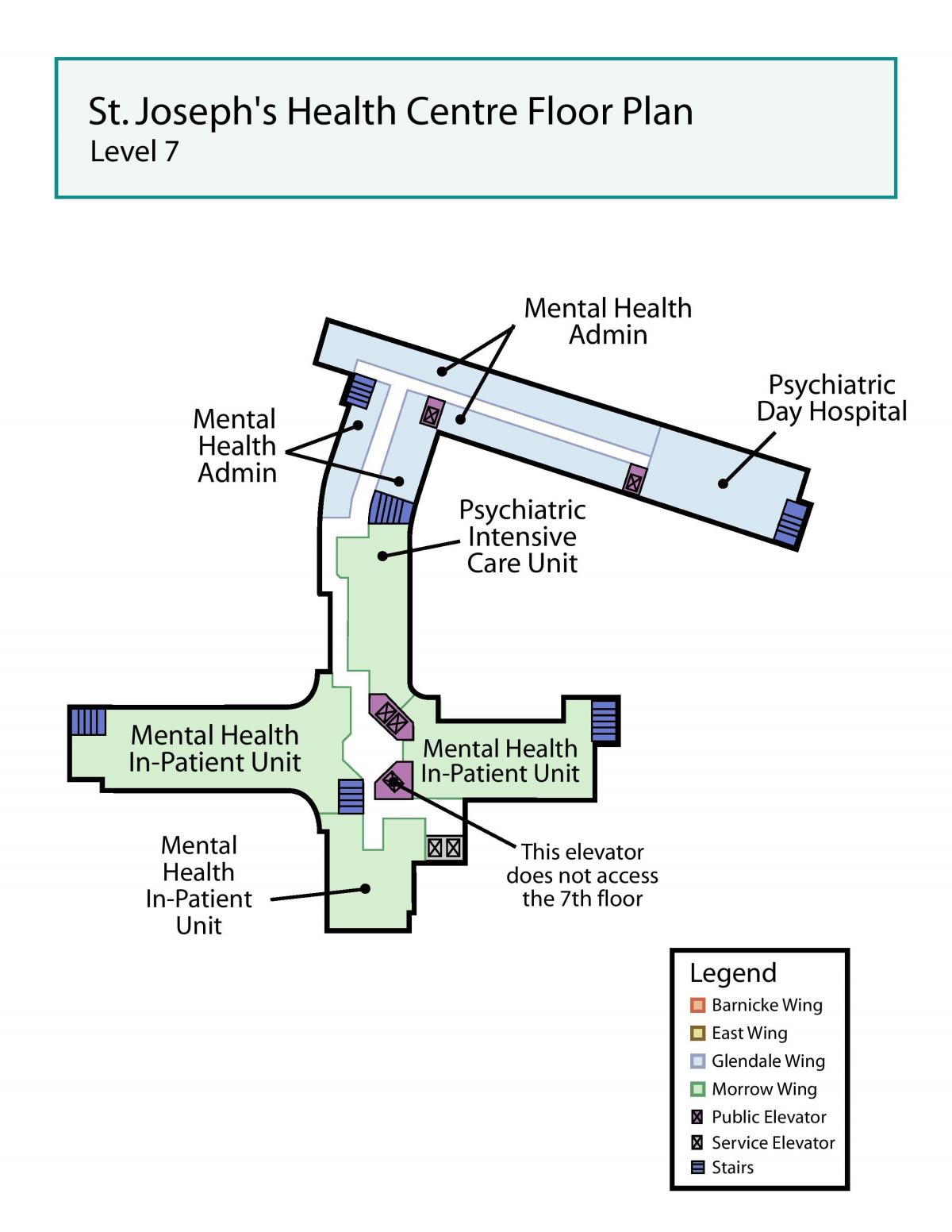 Mapa Joseph St. je Zdravstveni centar Torontu nivou 7