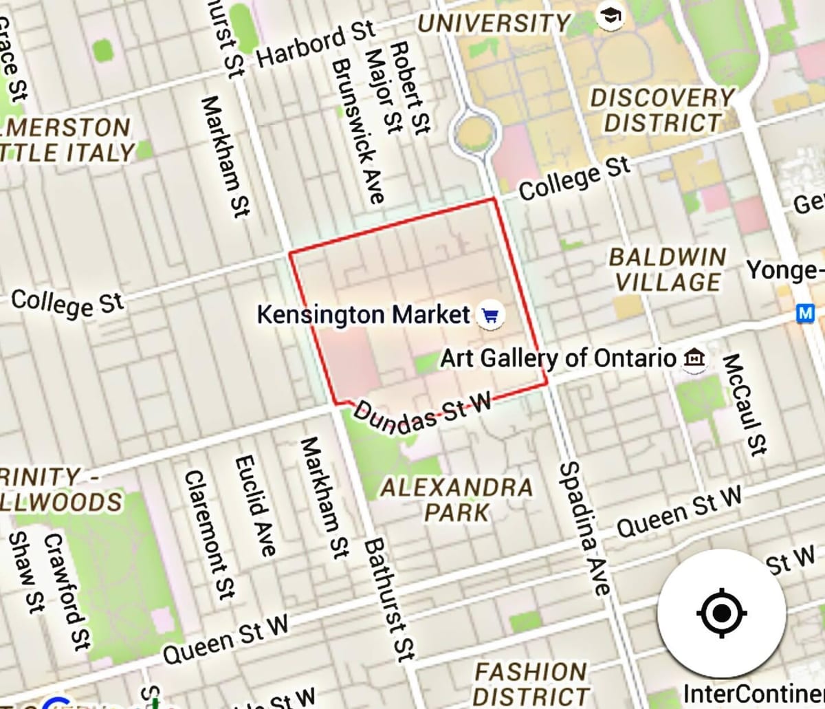 Mapa Kensington Tržištu
