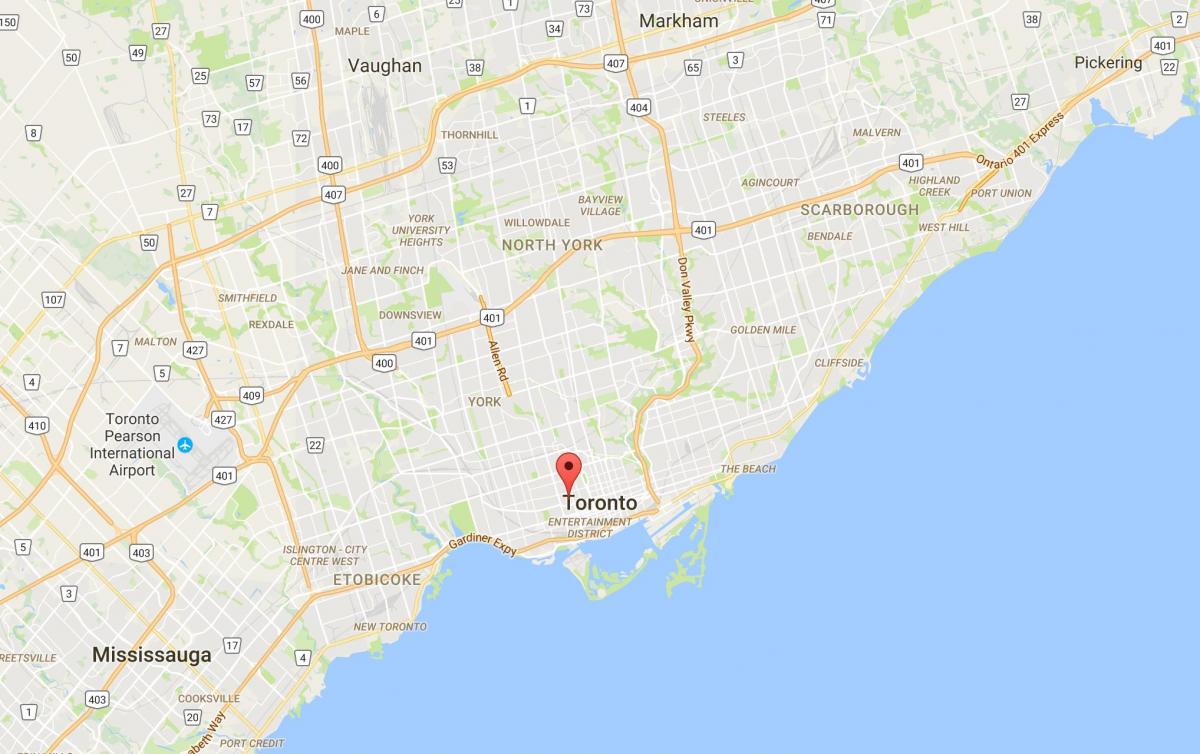 Mapa Kensington Tržištu distriktu Torontu