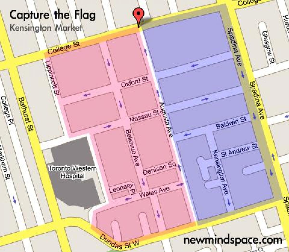 Mapa Kensington Tržištu Torontu Grad