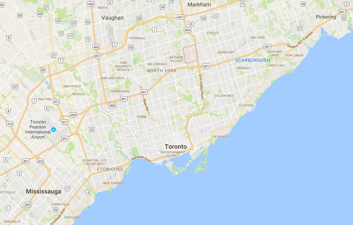 Mapa Kikiriki distriktu Torontu