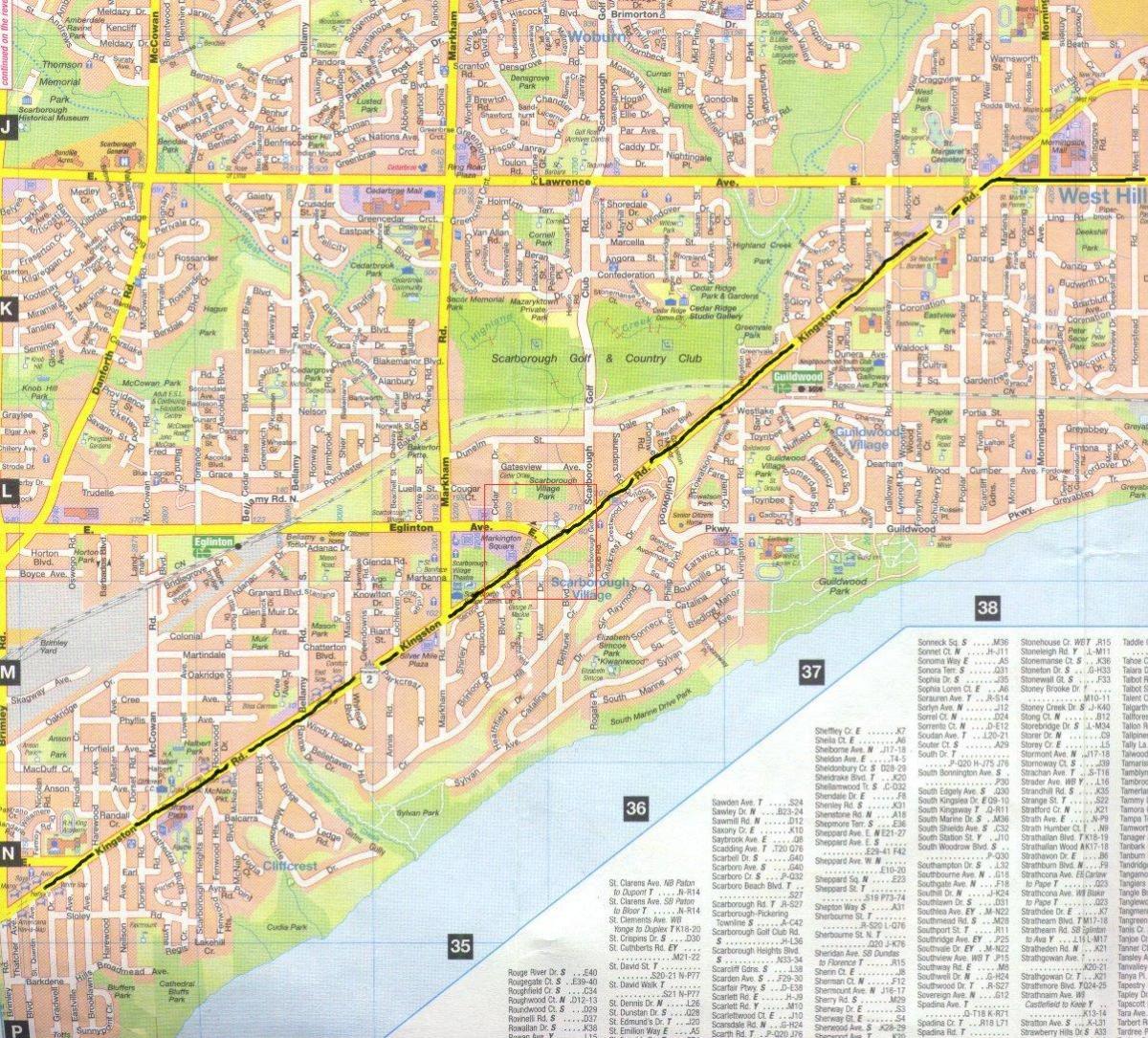 Mapa Kingston put Torontu