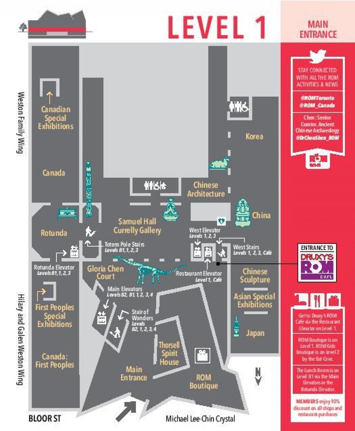 Mapa Kraljevski Ontario Muzej nivo 1