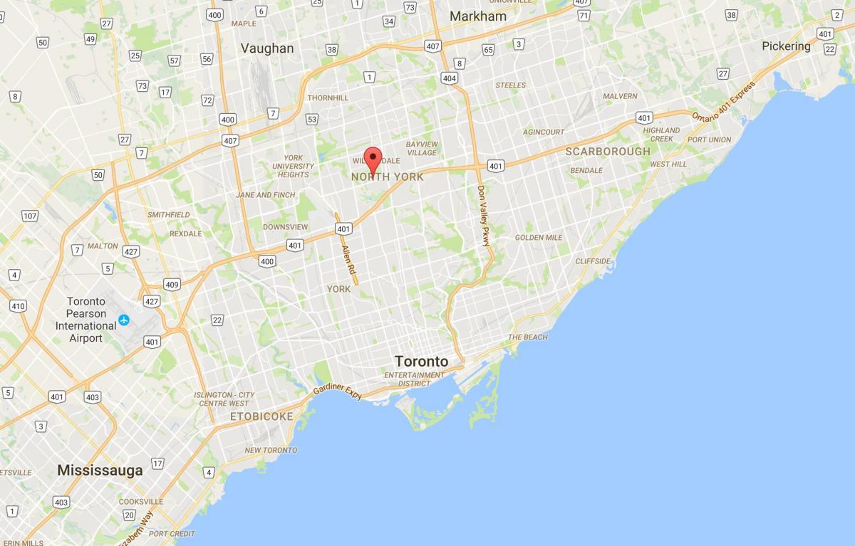 Mapa Lansingom u distriktu Torontu