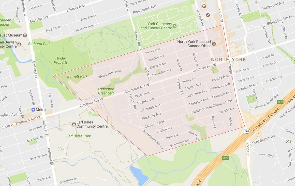 Mapa Lansingom u susjedstvu Torontu
