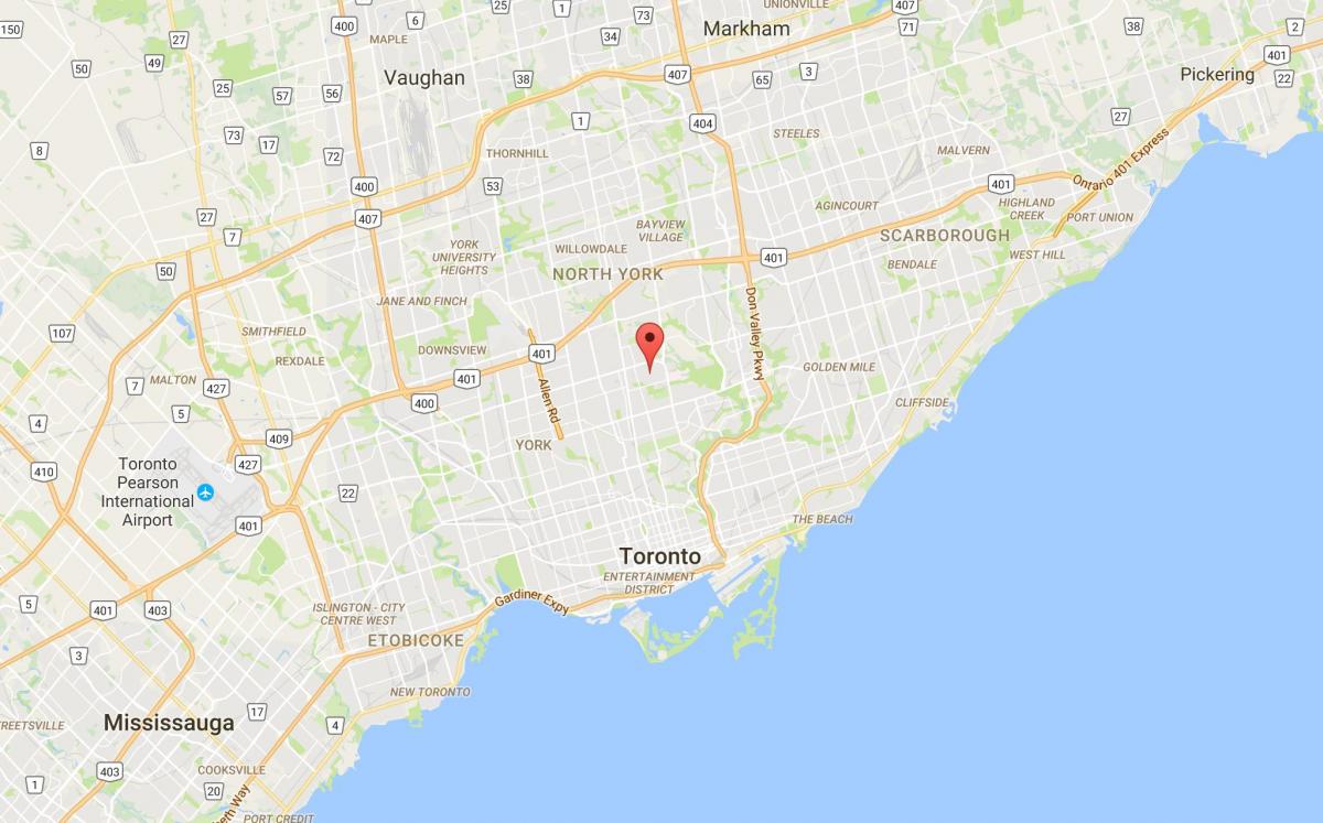 Mapa Lawrence Park okrugu Torontu