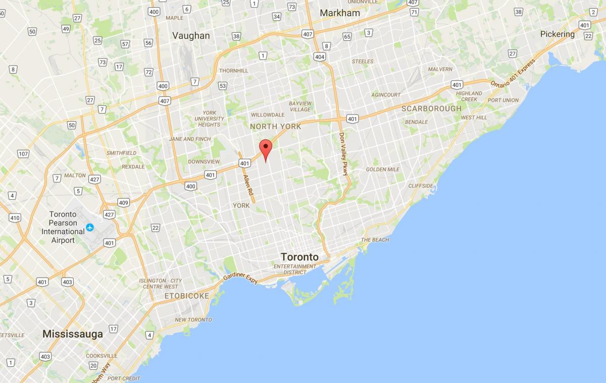 Mapa Ledbury Park okrugu Torontu