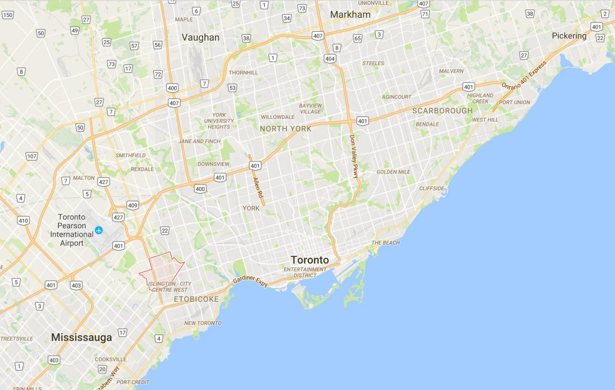 Mapa Ltonvil distriktu Torontu