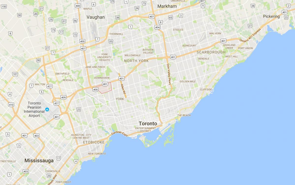 Mapa Maple Leaf distriktu Torontu