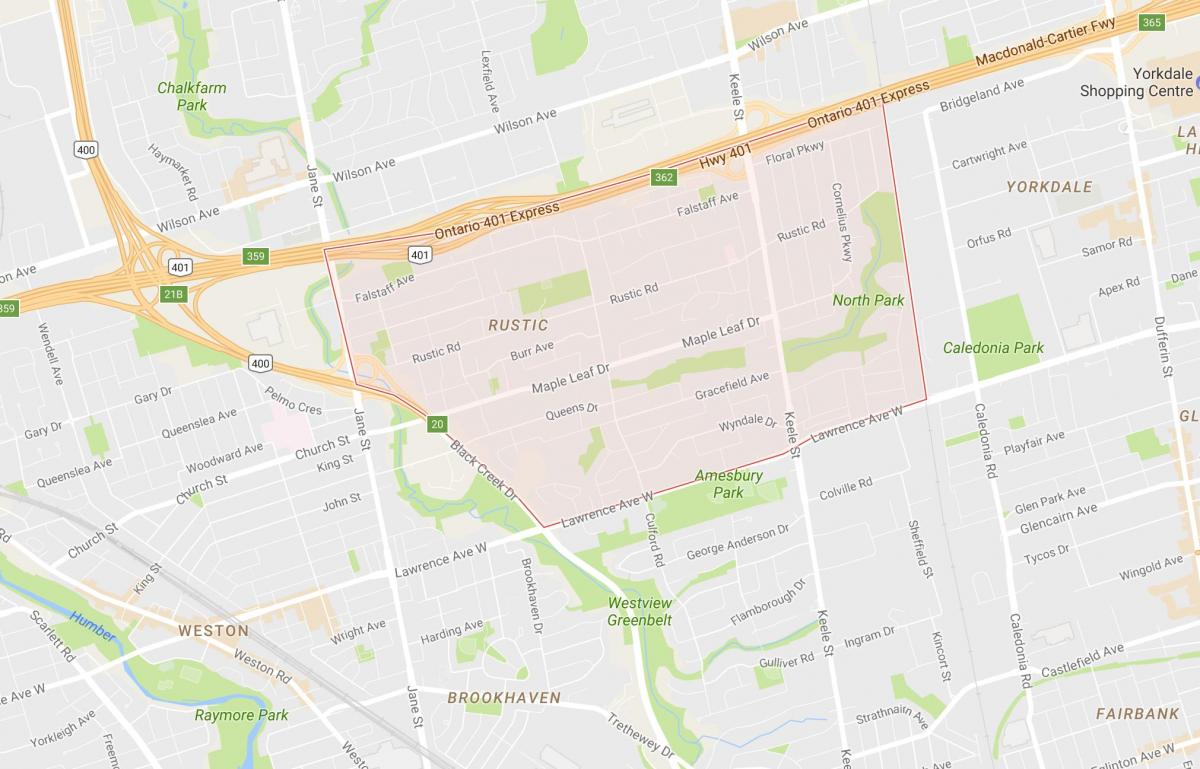 Mapi od Javora Leafneighbourhood Torontu