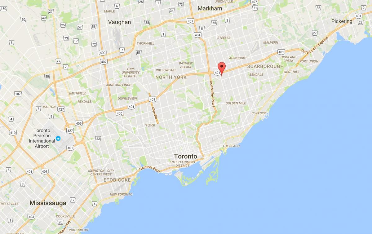 Mapa Maryvale distriktu Torontu