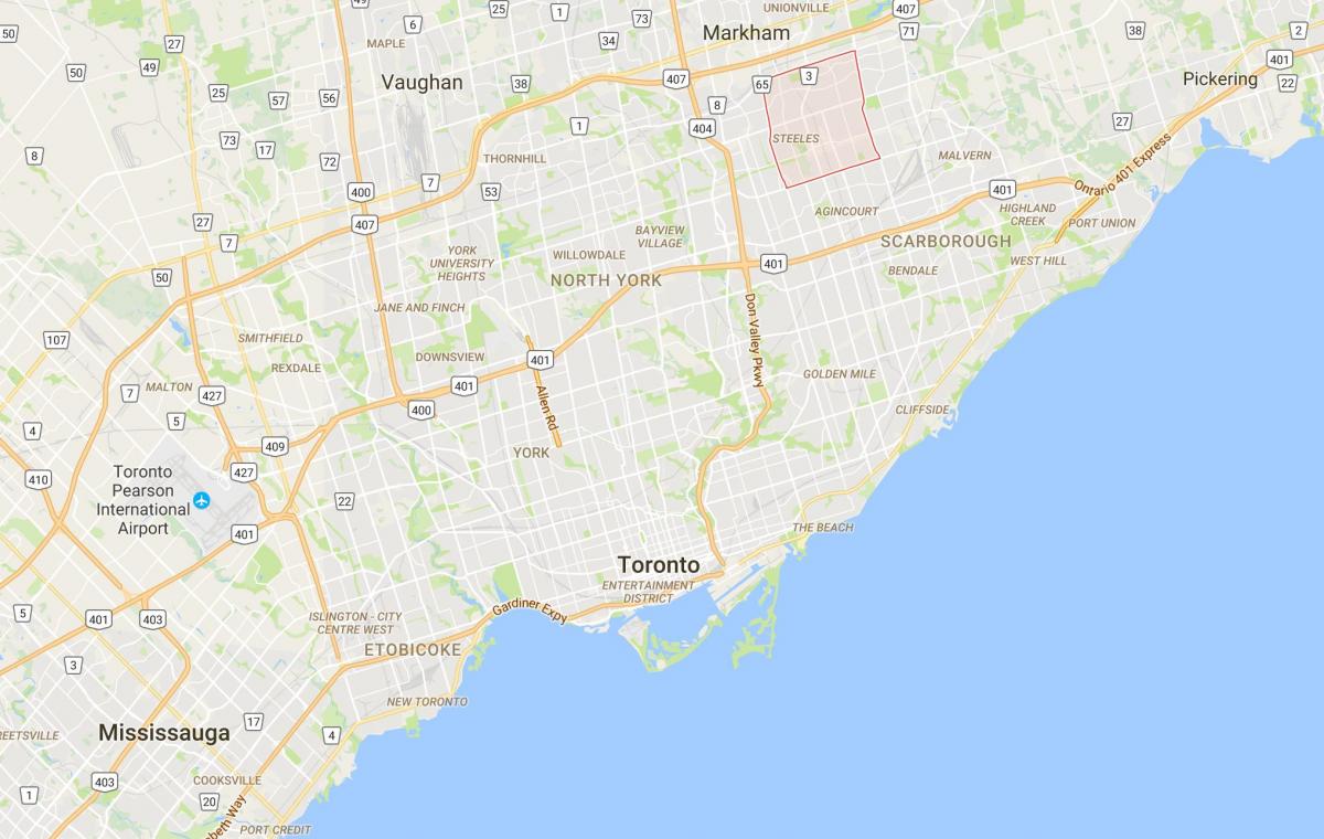 Mapa Milliken distriktu Torontu