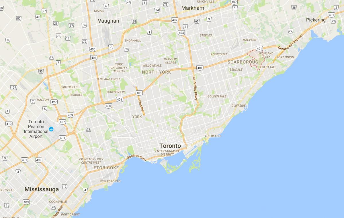 Mapa Morningsajd distriktu Torontu
