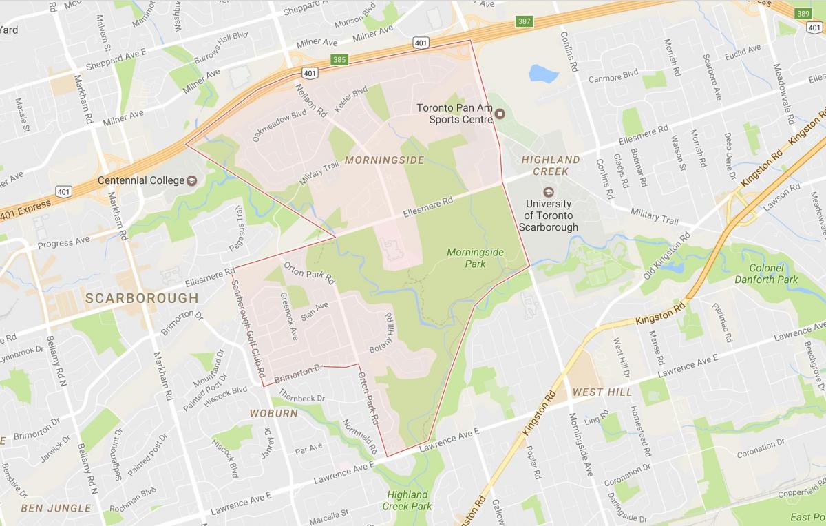 Mapa Morningsajd susjedstvu Torontu