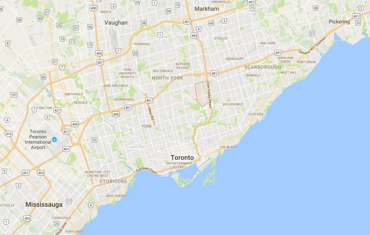 Mapa Ne Mills distriktu Torontu