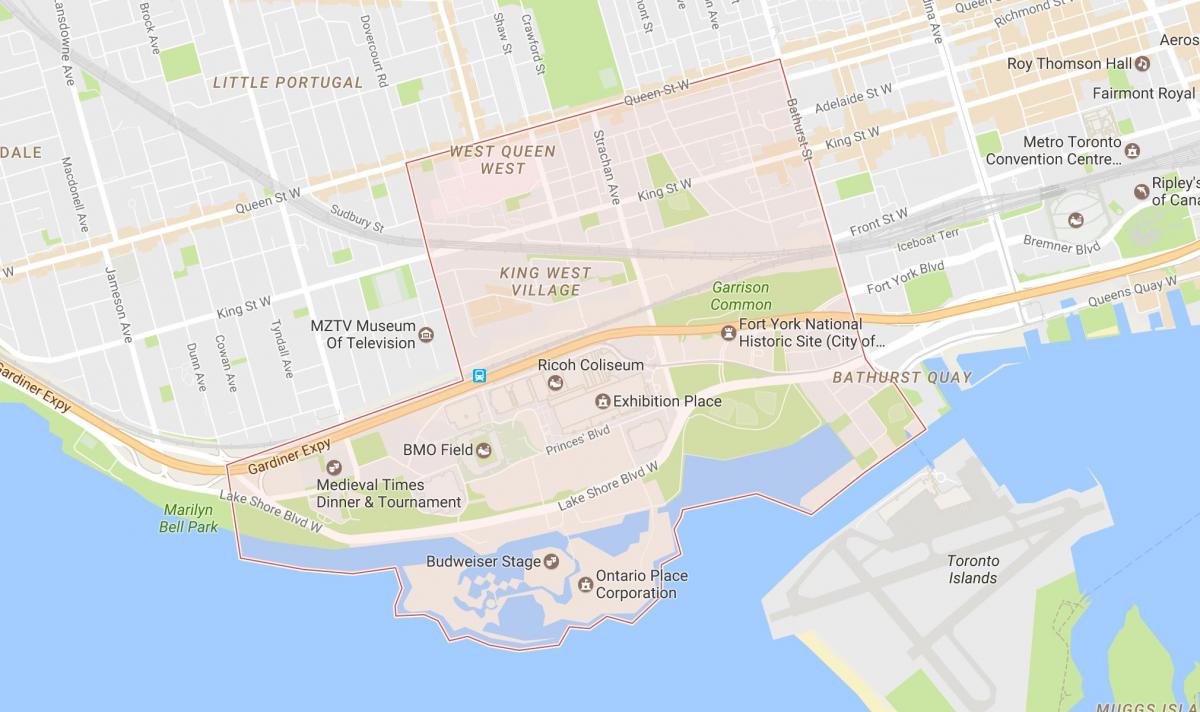 Mapa Nijagarini susjedstvu Torontu