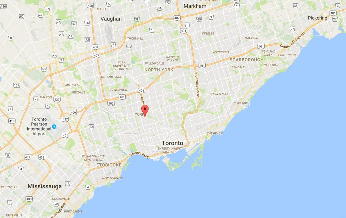Mapa Oakwood–Von distriktu Torontu