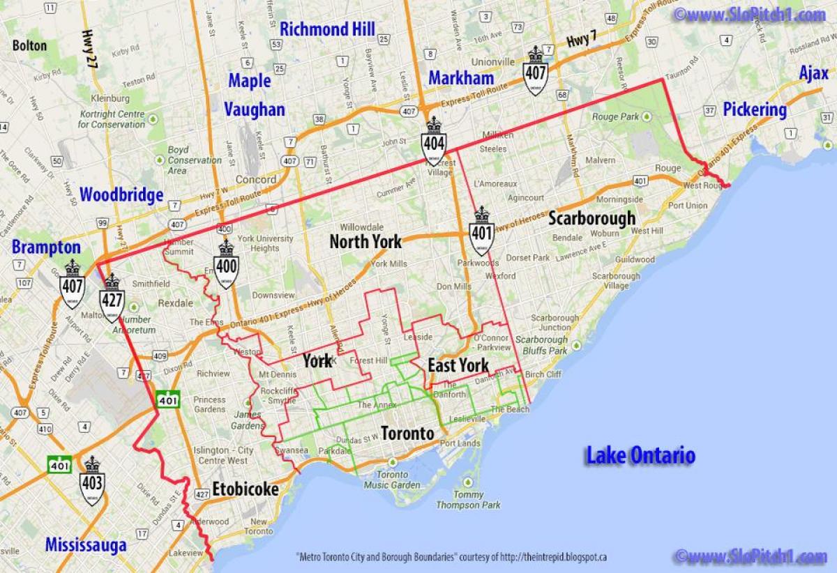 Mapa opštine Torontu