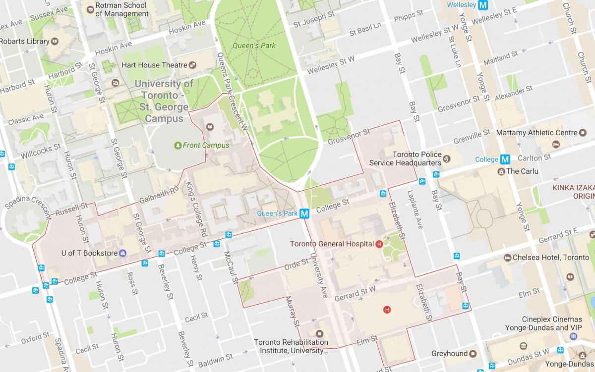 Mapa Otkriće Distriktu susjedstvu Torontu