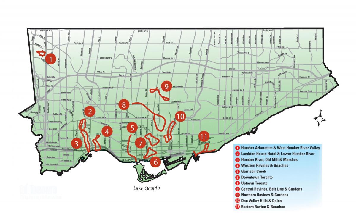 Mapa otkriće hodati Torontu