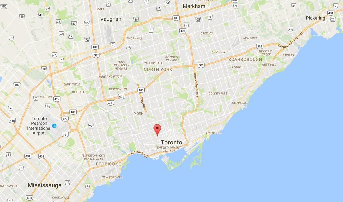 Mapa Palmerstona distriktu Torontu