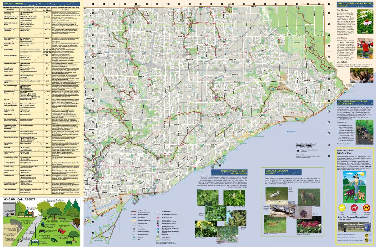 Mapa parks, i hoda staza Istoku Torontu