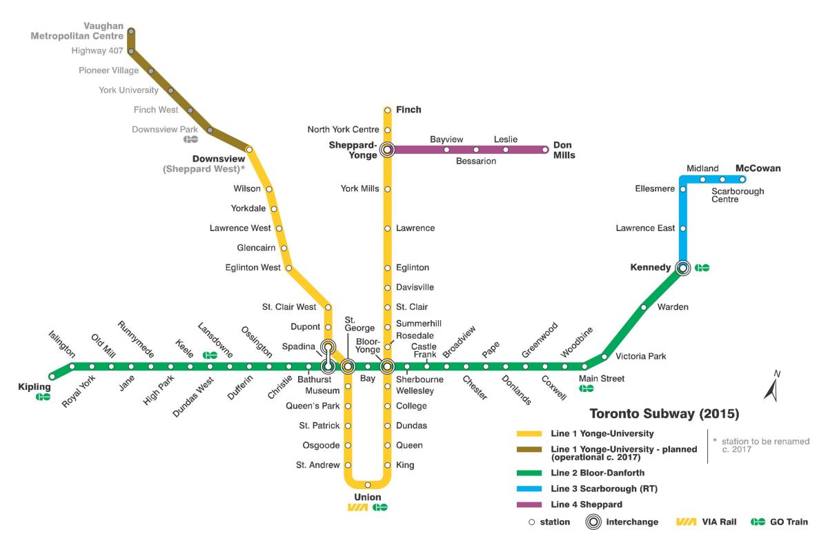 Mapa metroa Torontu