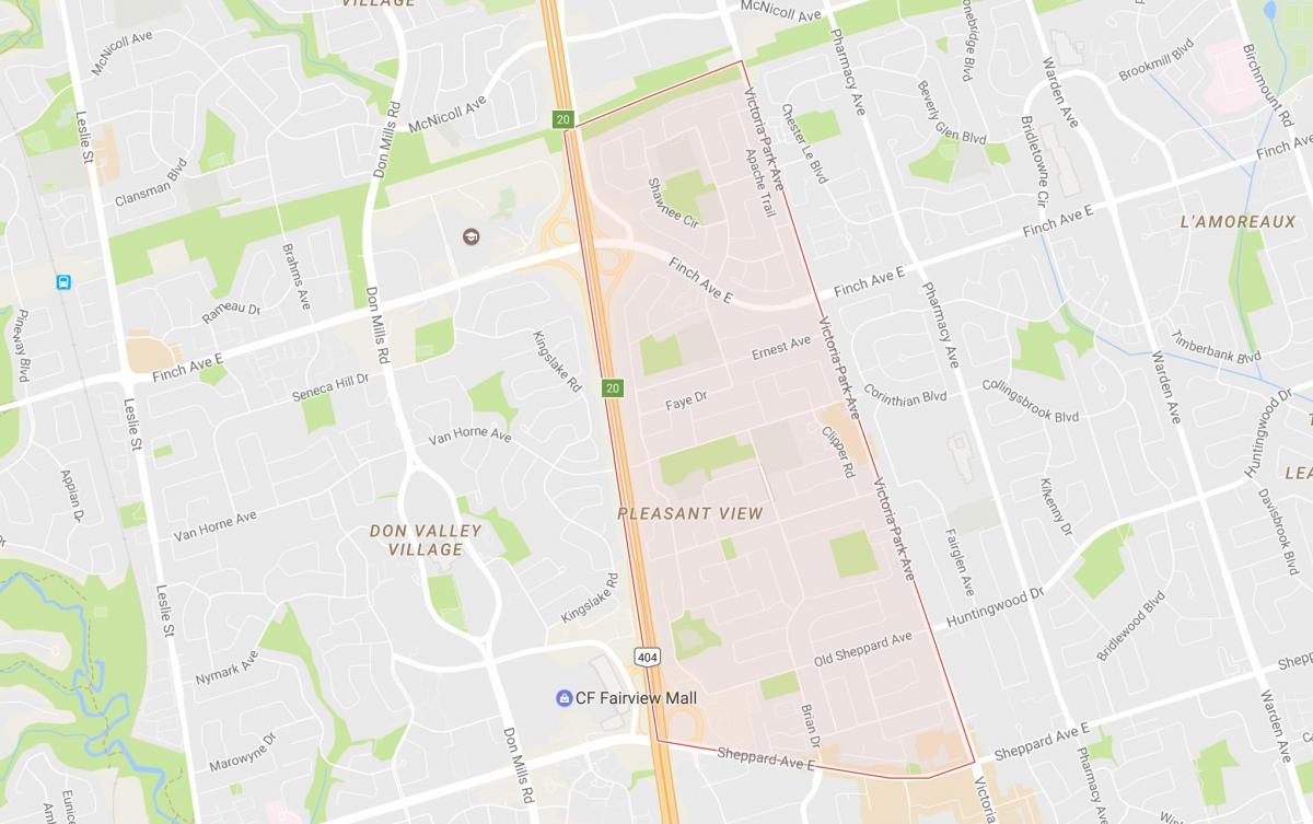 Mapa Prijatno Pogled susjedstvu Torontu