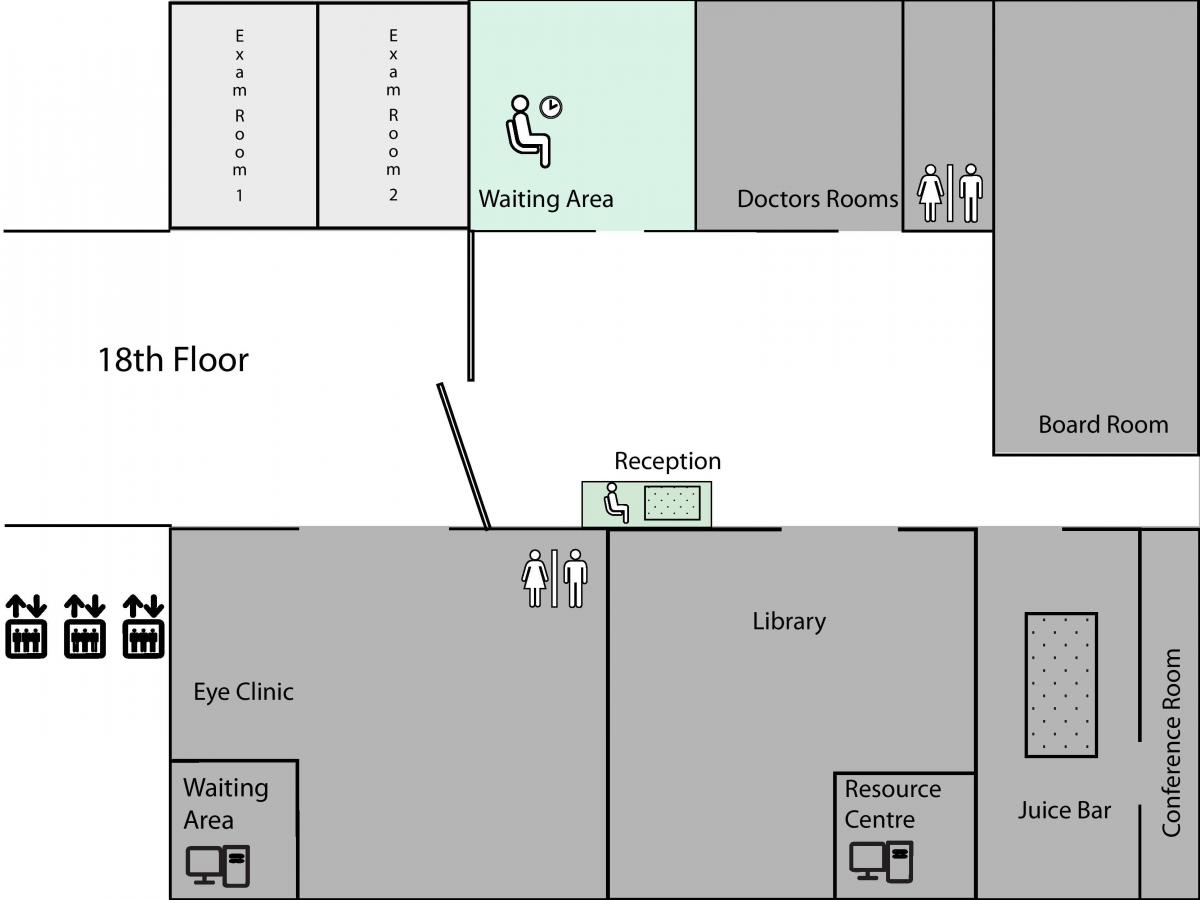 Mapa Princess Margaret Rak Centar Torontu 8 spratu
