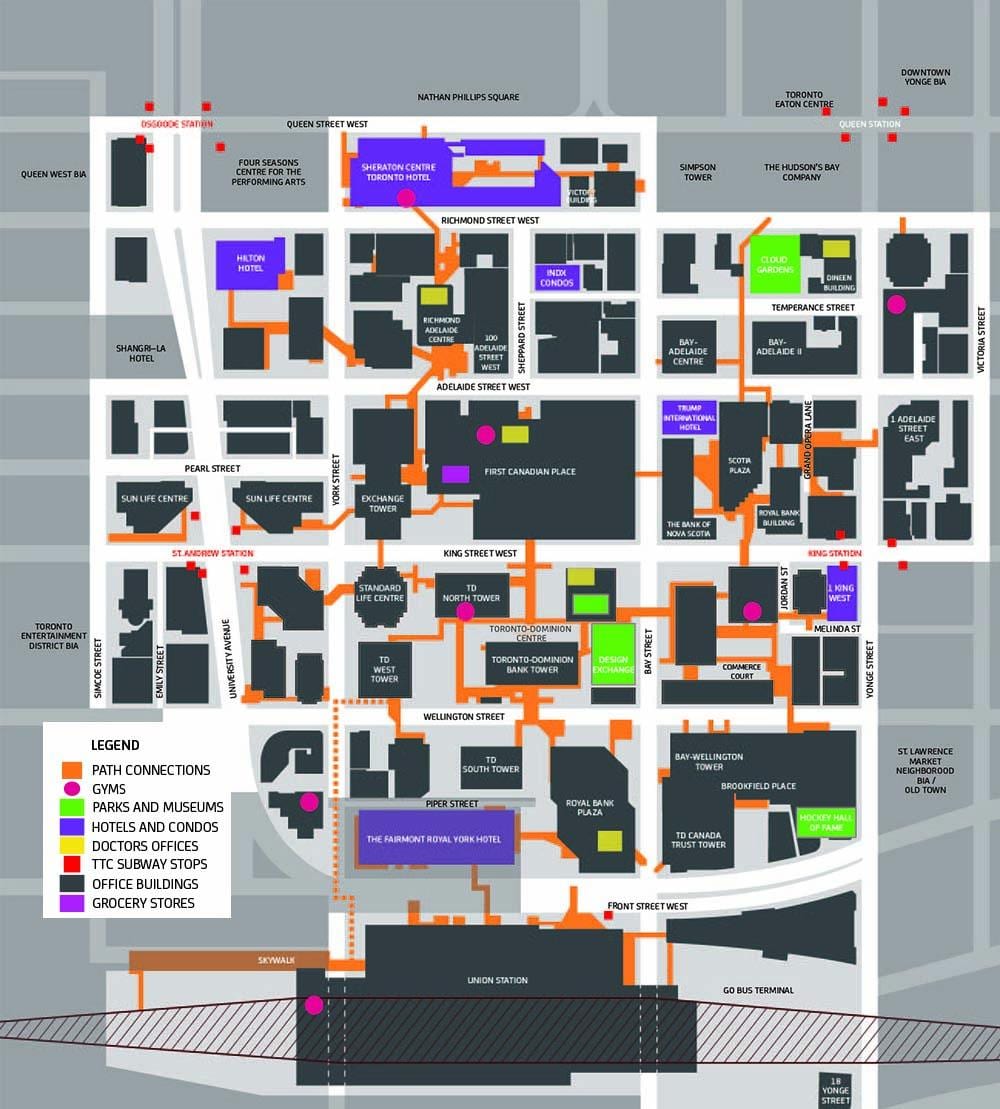 Mapa Put Toronto je u Centru Šetalištu
